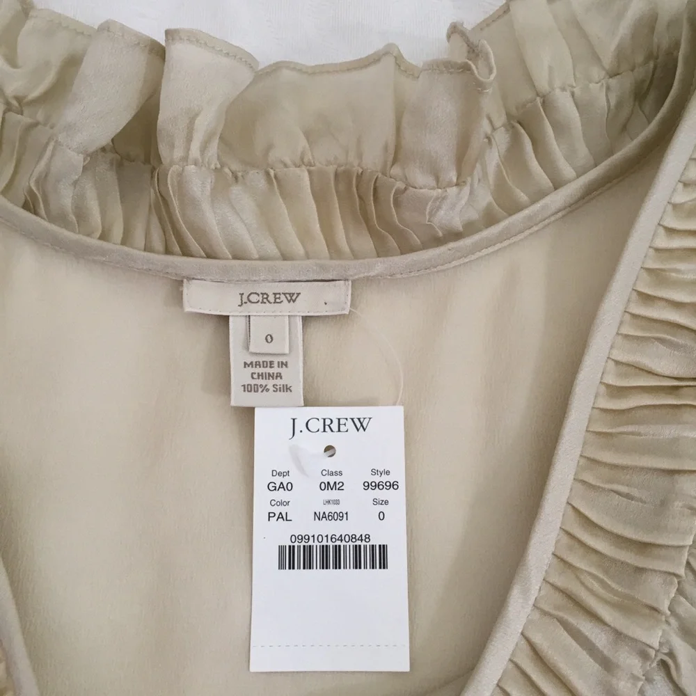 J. Crew ruffle silk top